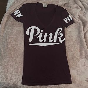 Victoria Secret Maroon PINK T Shirt